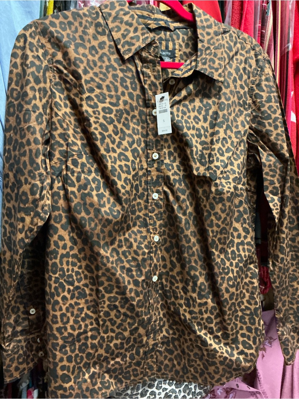 Talbots Men's Leopard Print Button-Down Shirt - Brown & Black